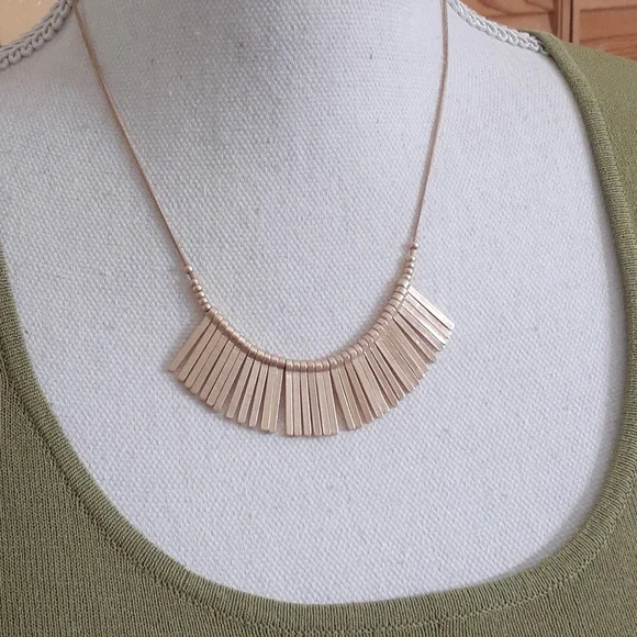 CHICO'S 2 in 1 Goldtone & Wooden Bead Necklace Set - Neutral Colors! NWOT - Picture 7 of 11